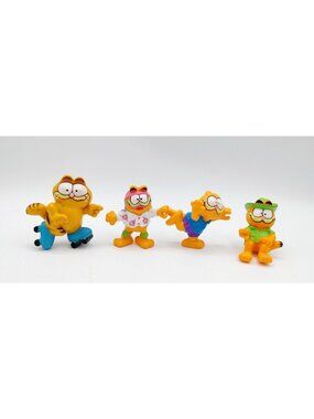 Lot of 4 Vintage Garfield PVC Toy Figures 1978 / 1981 Figurines